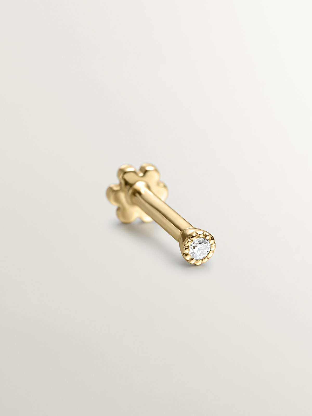 Piercing individual de oro amarillo de 9K con diamante