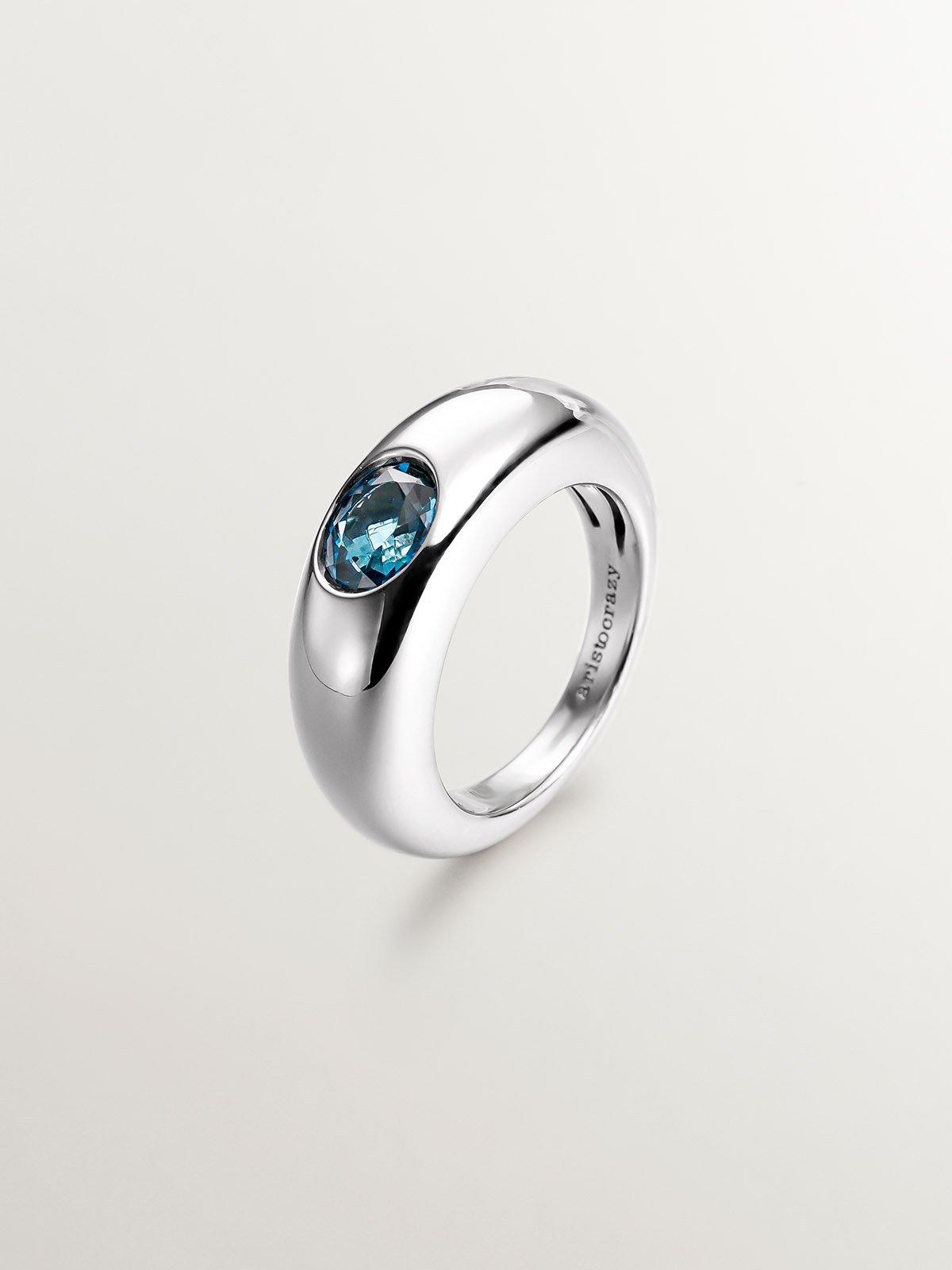 925 silver ring with London blue topaz