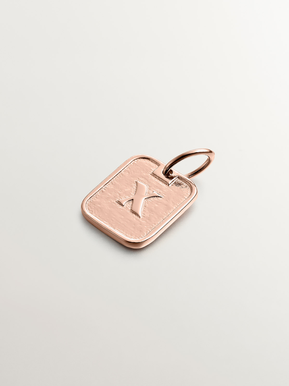 925 silver charm bathed in 18k rose gold with number 10
