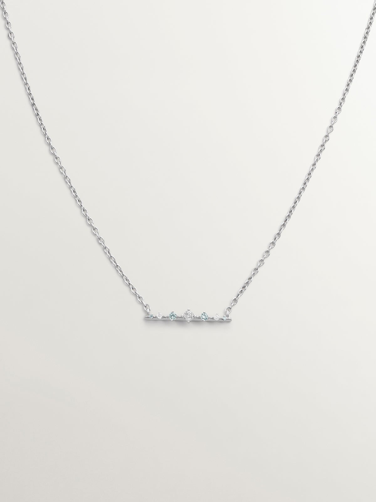 Colgante de plata 925 con diamantes y zafiros grises