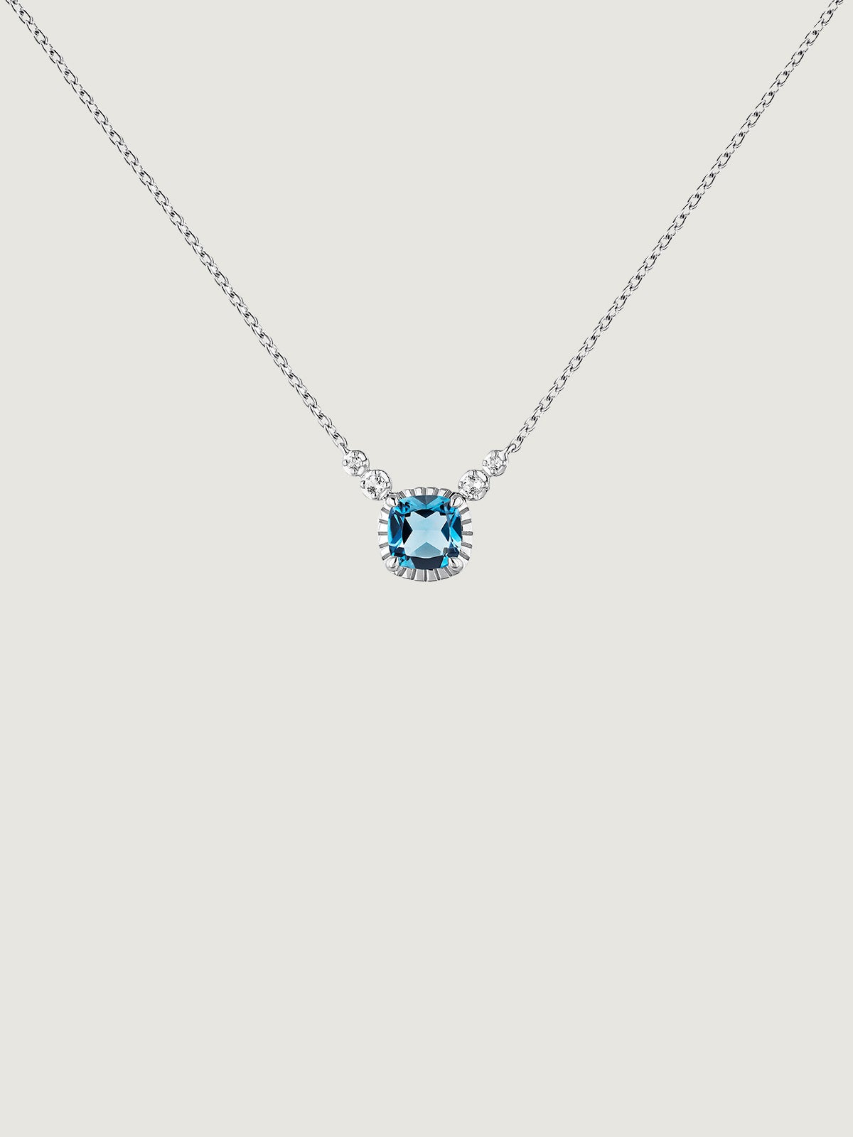 Colgante de plata 925 con topacios azul london y blancos