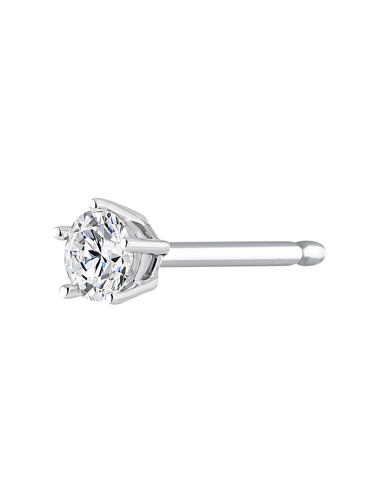 9K white gold solitaire earring with 0.20 cts diamond