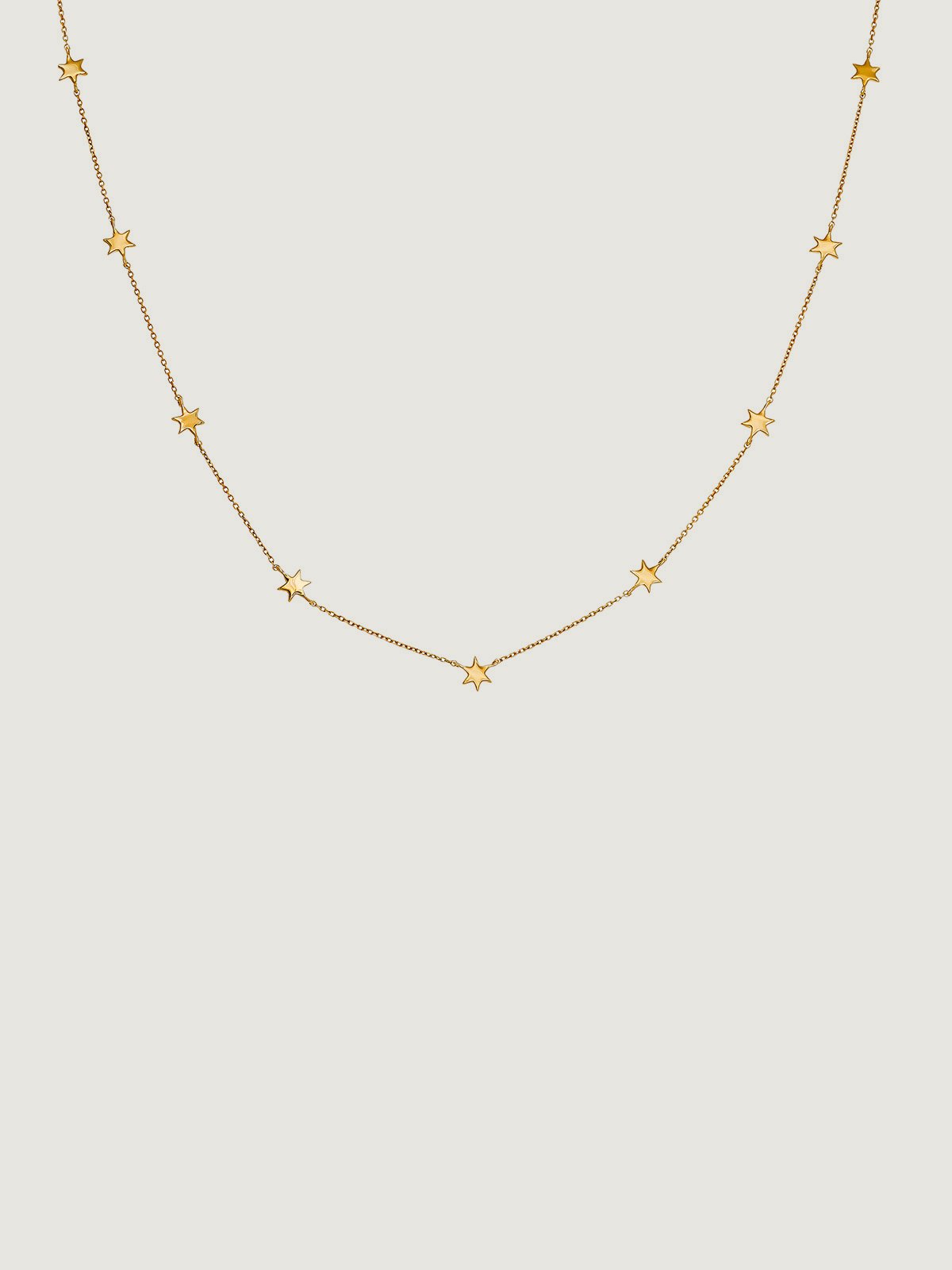 9K Yellow Gold Necklace with Stars
