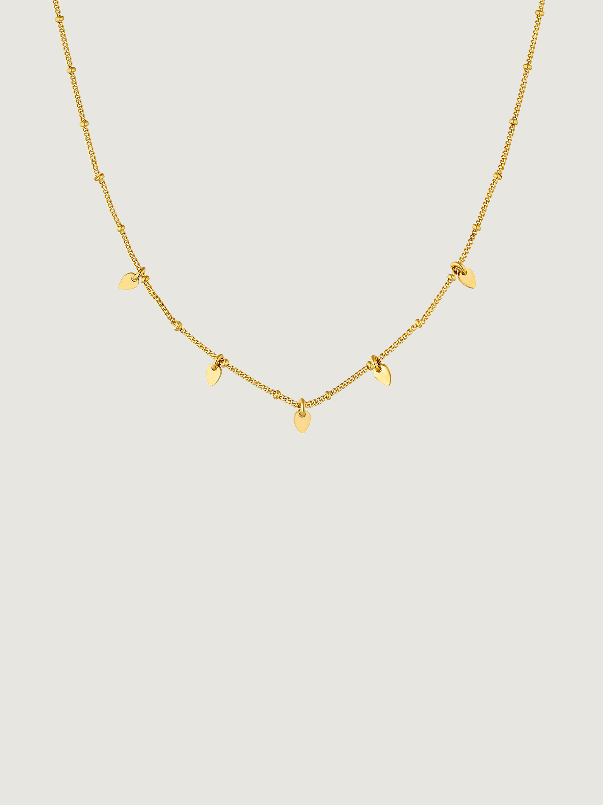 18K Yellow Gold plated 925 Silver Necklace with leaves