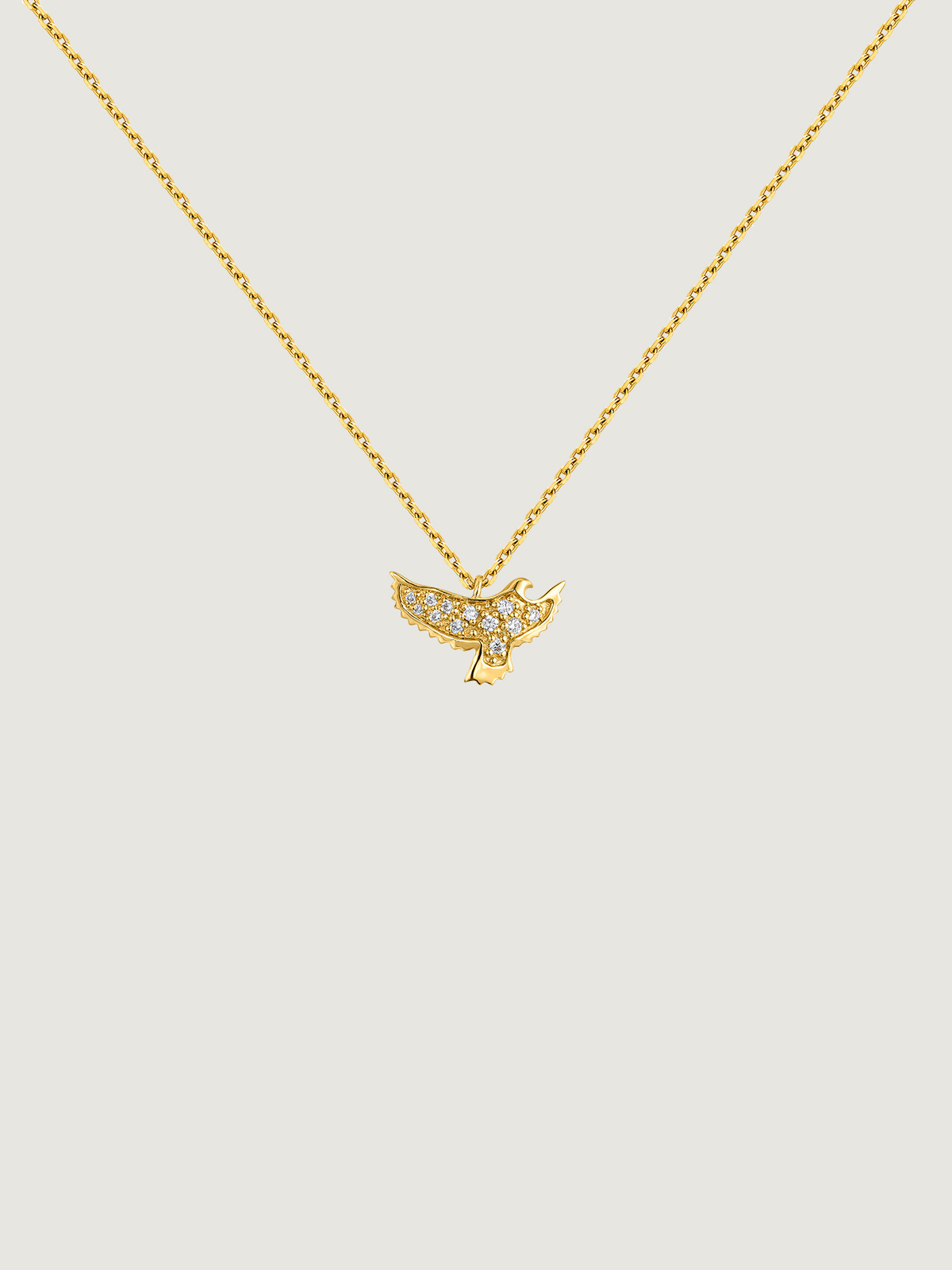 Pendentif aigle en or jaune 18kt avec diamants