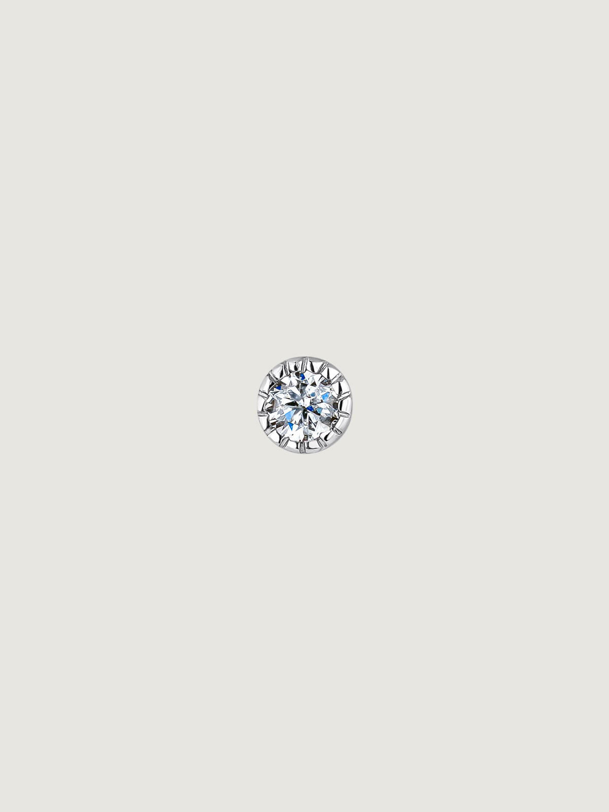 18K White Gold Solitaire Piercing with 0.014 ct Diamond