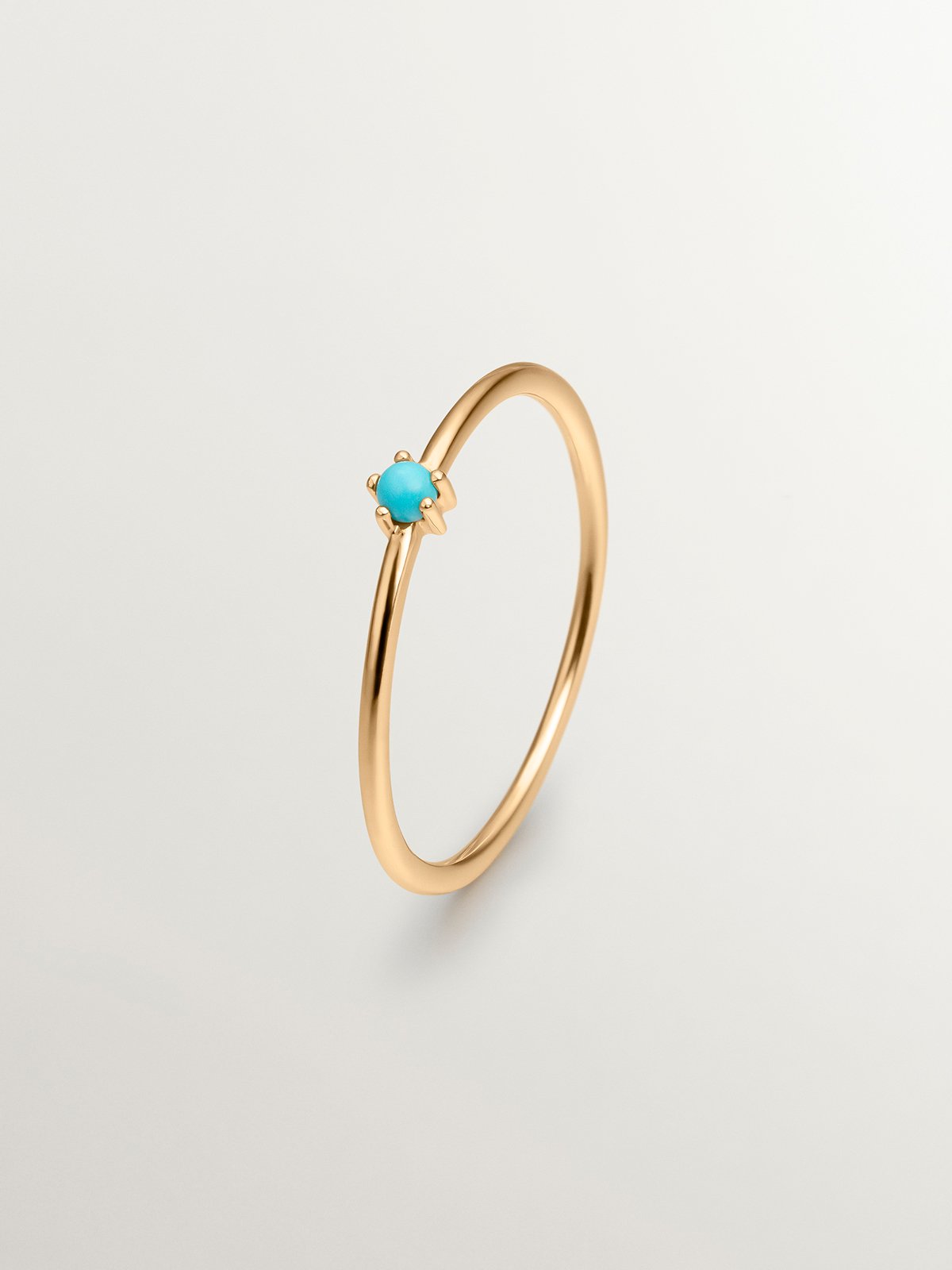 9K Yellow Gold Solitaire Ring with Turquoise