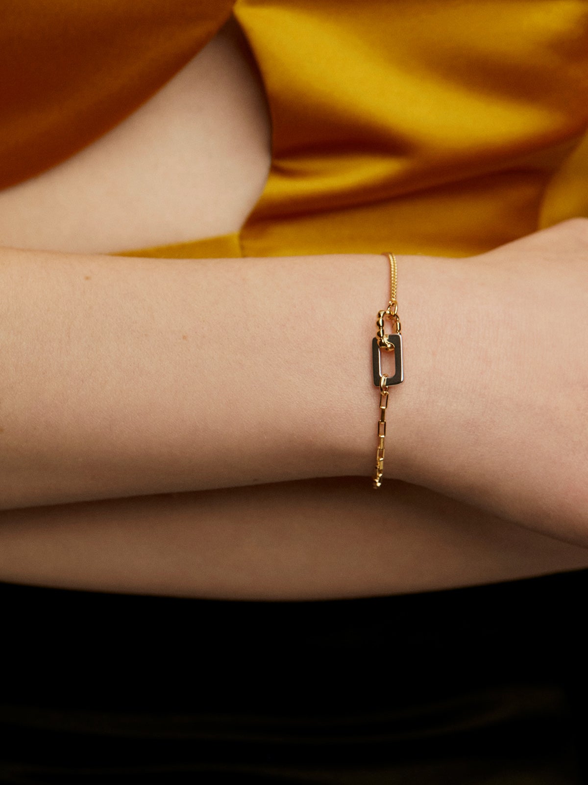 Bracelet en argent 925 et argent 925 plaqué or jaune 18K.