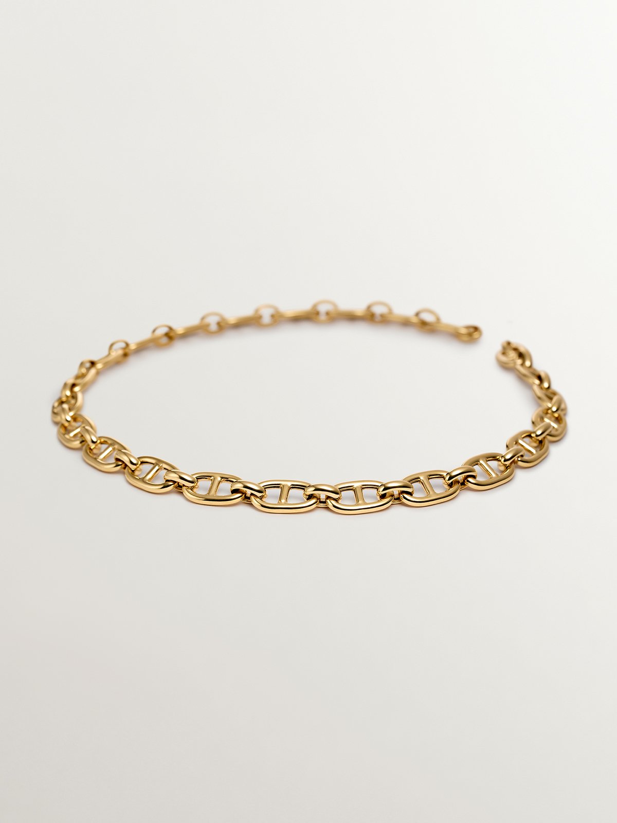 925 Silver Curb Link Chain coated in 18K Yellow Gold