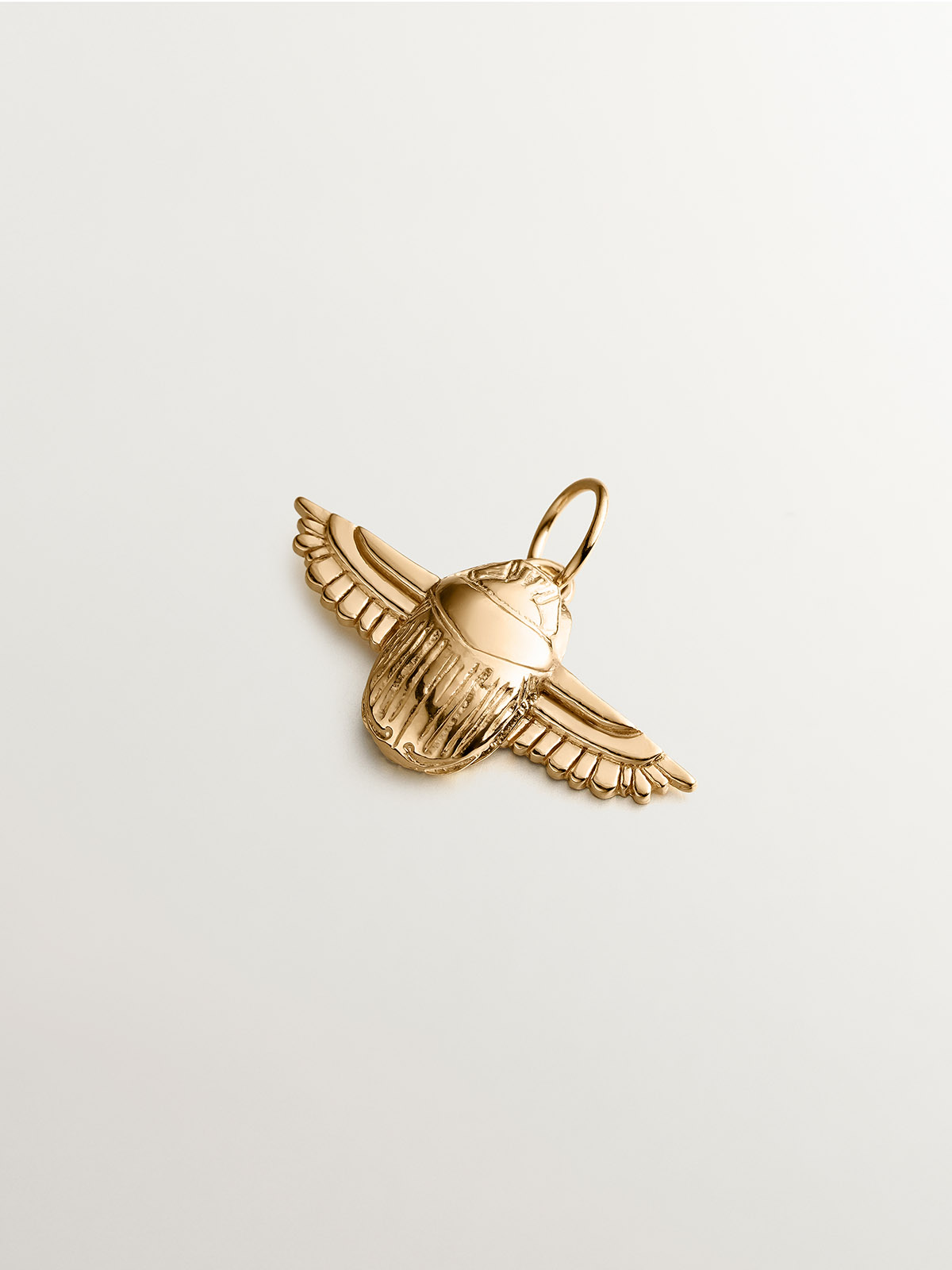 18K Yellow Gold Plated 925 Silver Charm with Egyptian Beetle