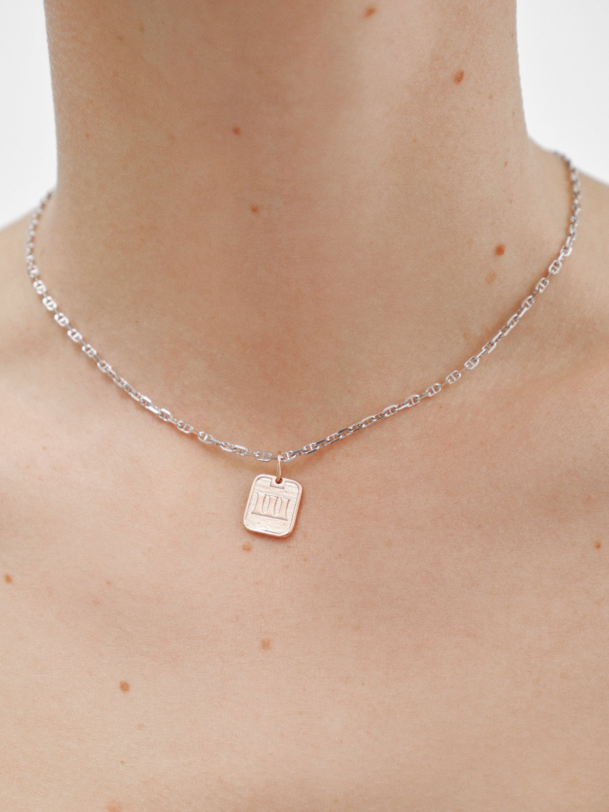 925 silver charm bathed in 18k rose gold with number 3