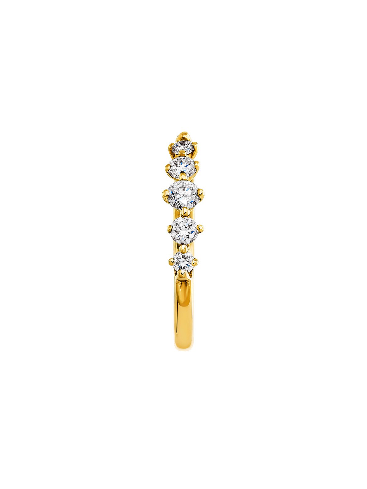 Boucle d'oreille unique en or jaune 18 carats avec diamants