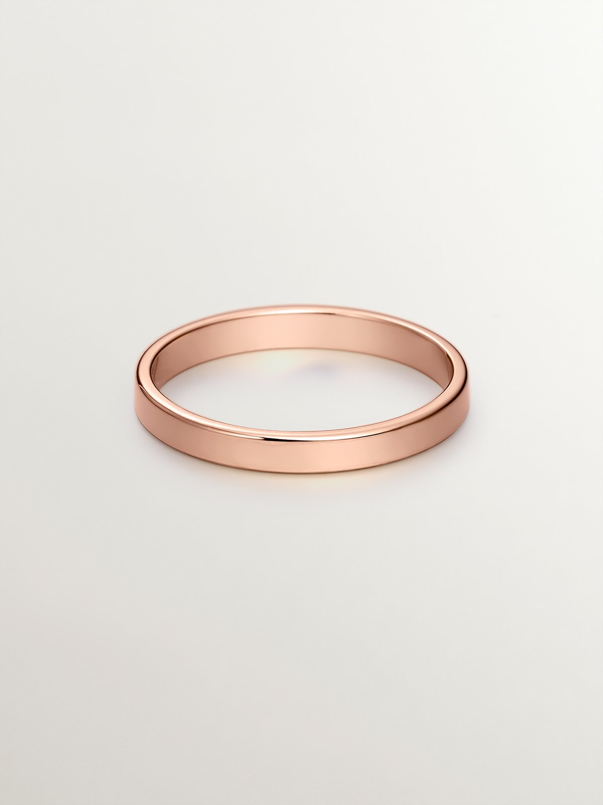 Alianza de oro rosa de 18k plana de 2,40mm