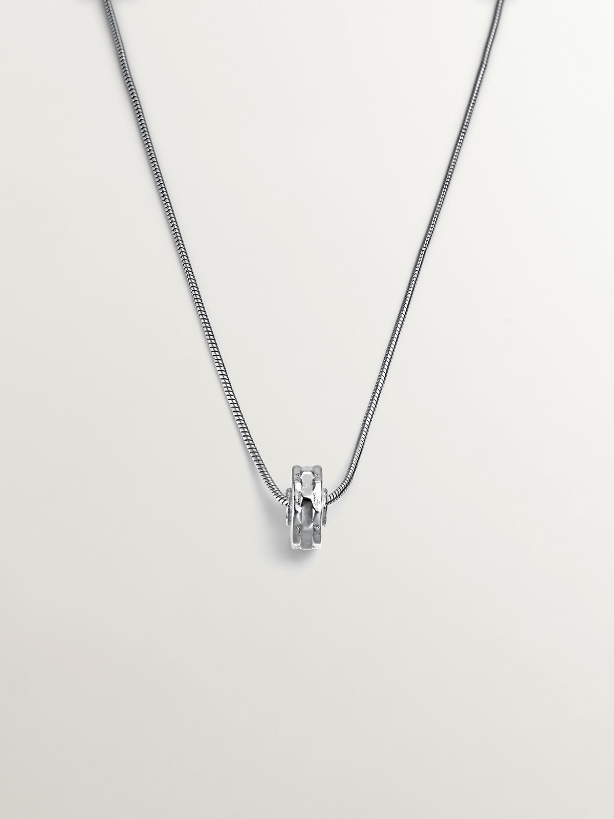 925 Silver Pendent avec des liens barbus et une raison géométrique