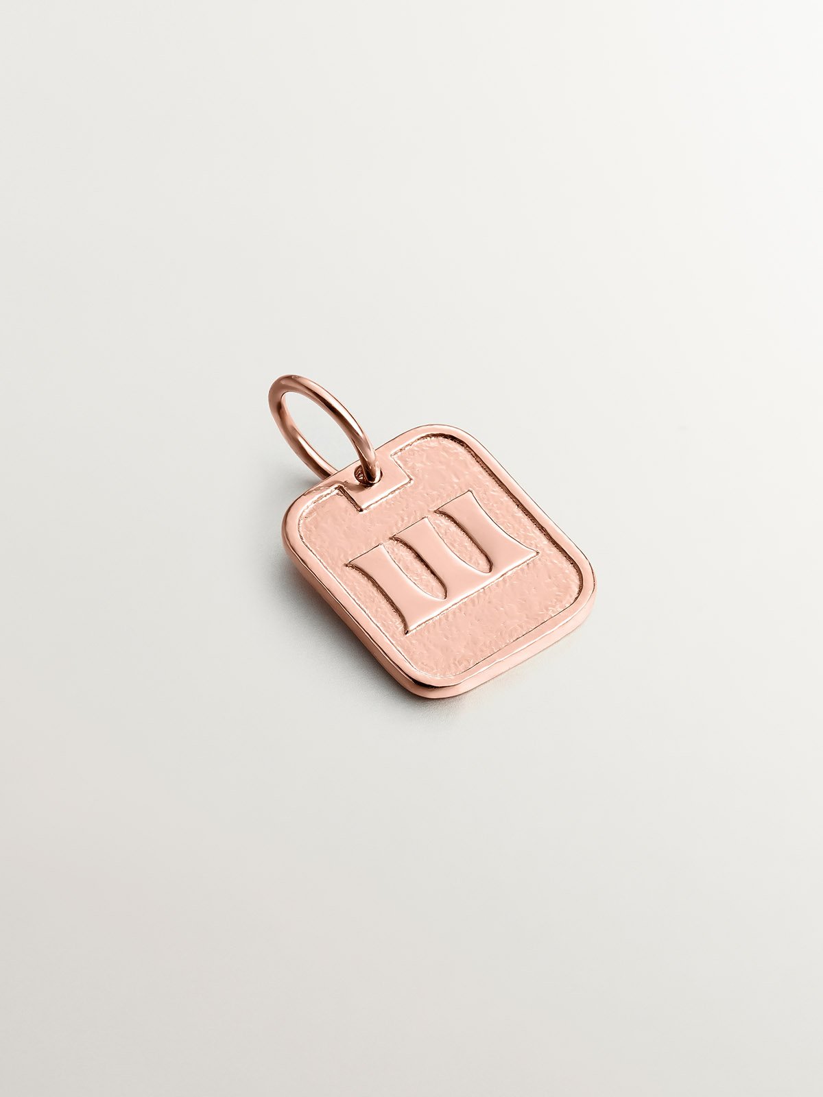 925 silver charm bathed in 18k rose gold with number 3