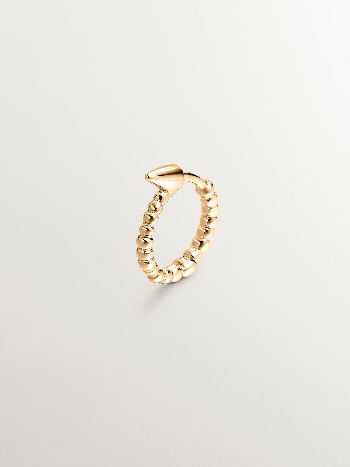 Boucle d'oreille individuelle en or jaune 9K de petite taille avec des sphères et une pointe.