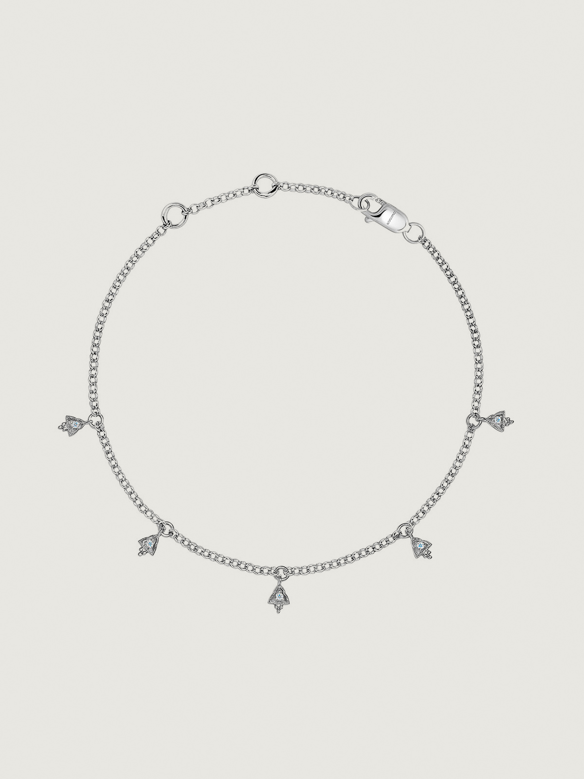 Bracelet en or blanc 9K avec diamants 0,025 cts