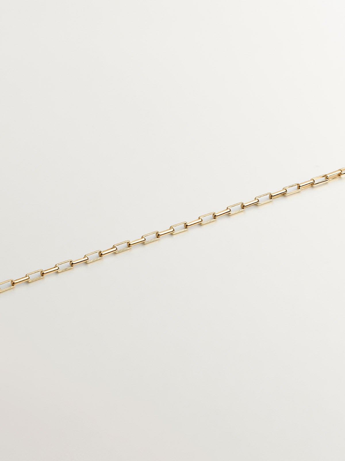 Cadena de plata 925 bañada en oro amarillo de 18K con eslabones rectangulares
