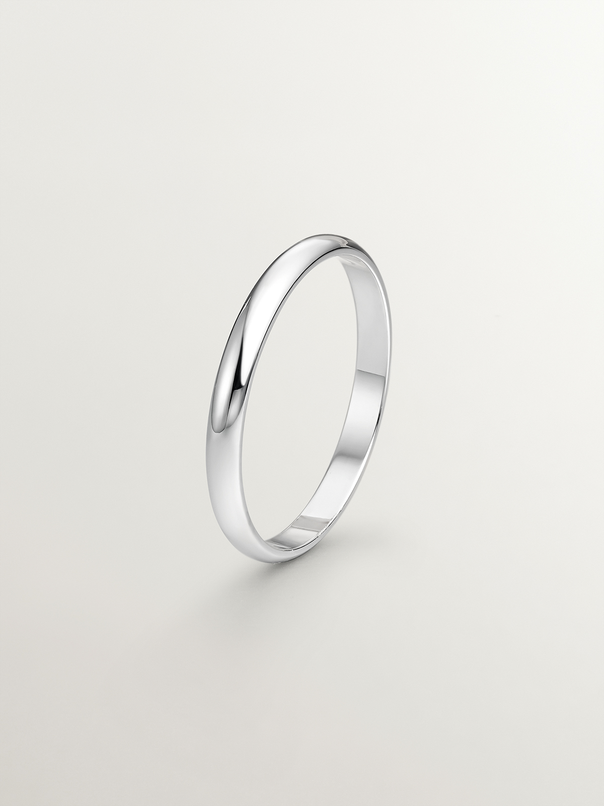 Alliance demi-ronde en or blanc de 2,50 mm