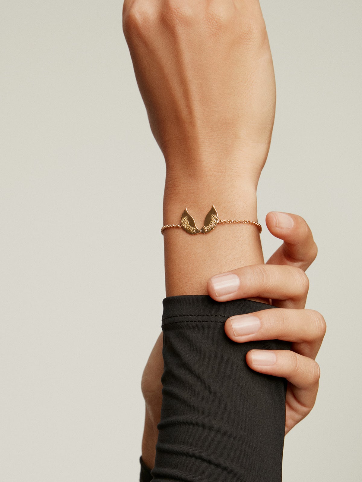 Pulsera de plata 925 bañada en oro amarillo de 18K con alas