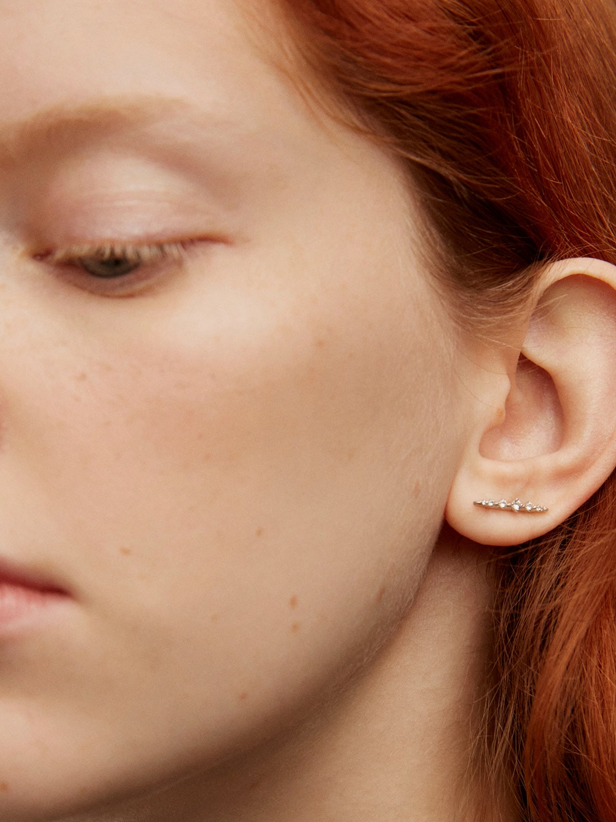 925 Silver Climber Earrings with White Sapphires