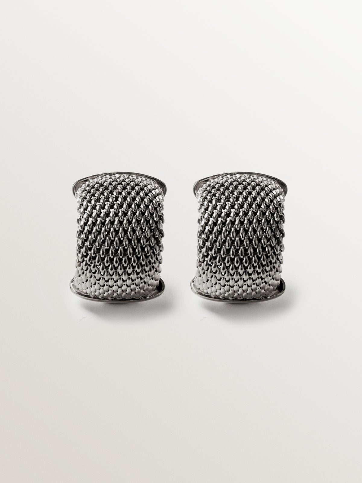 Boucles d'oreilles créoles en argent 925 avec maille