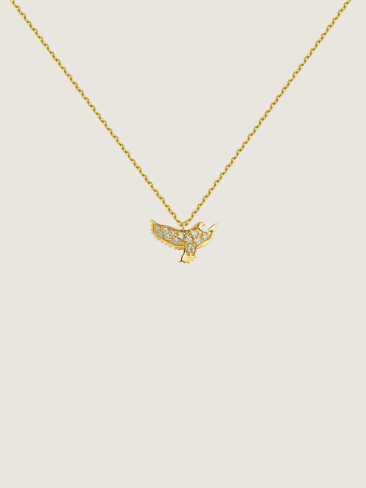 Pendentif aigle en or jaune 18kt avec diamants