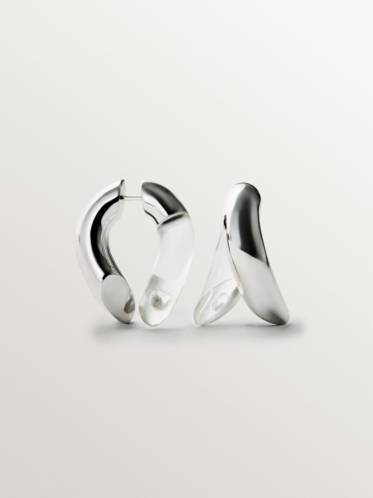 Boucles d'oreilles créoles en argent 925 avec zircons suspendus en résine