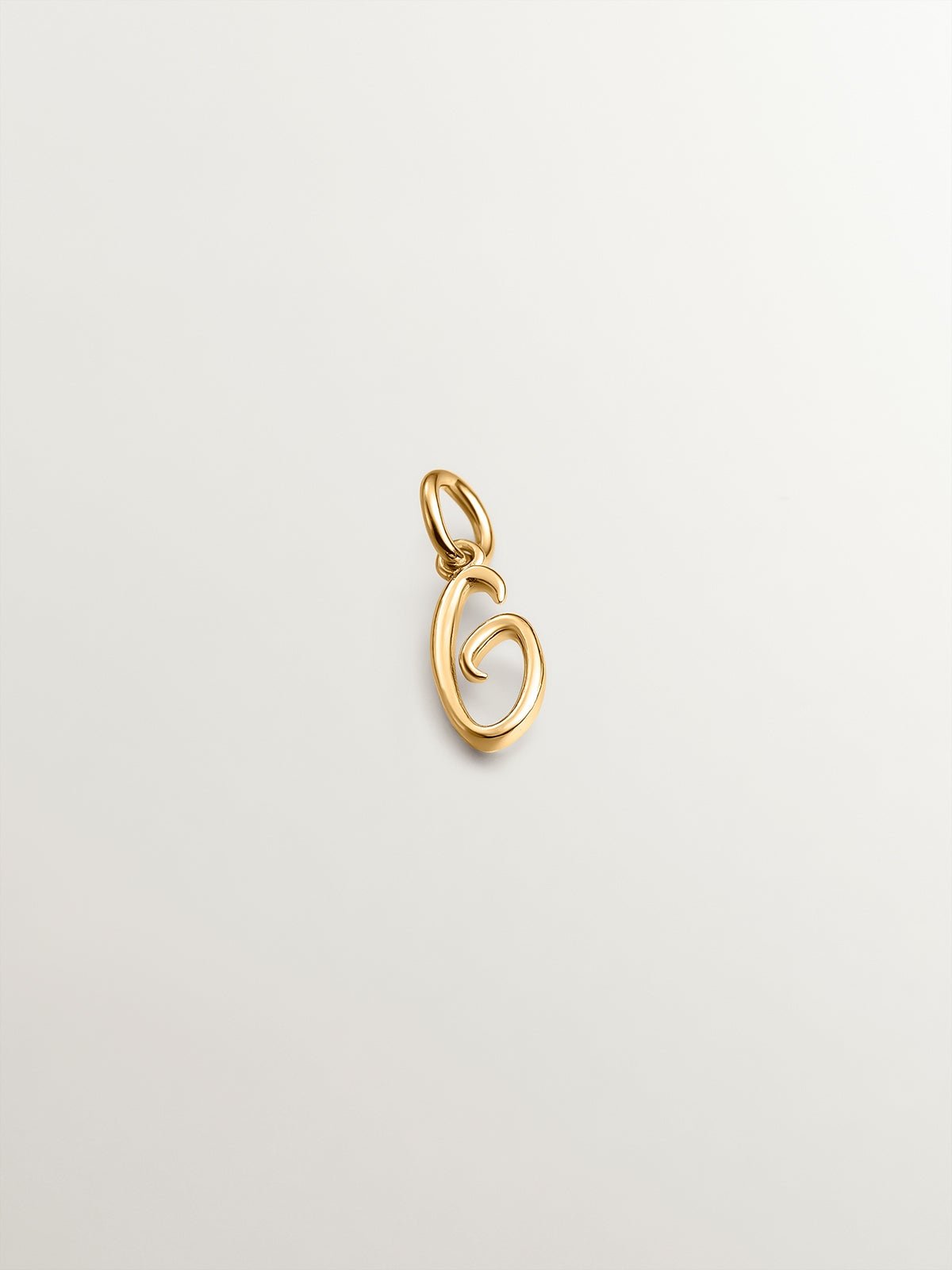 Charm de plata 925 bañada en oro amarillo de 18K con inicial G