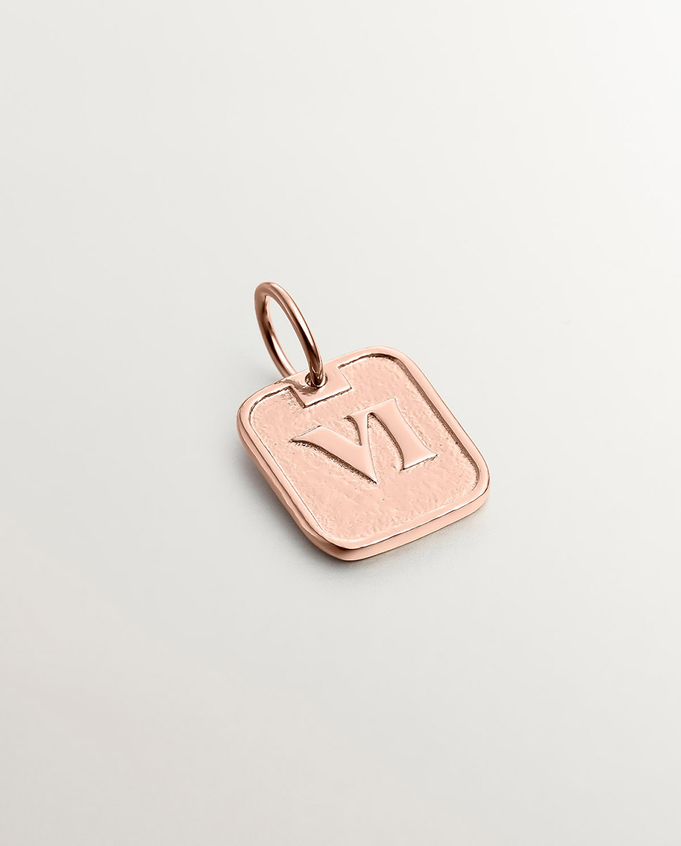 Charm de plata 925 bañada en oro rosa de 18K con número 6
