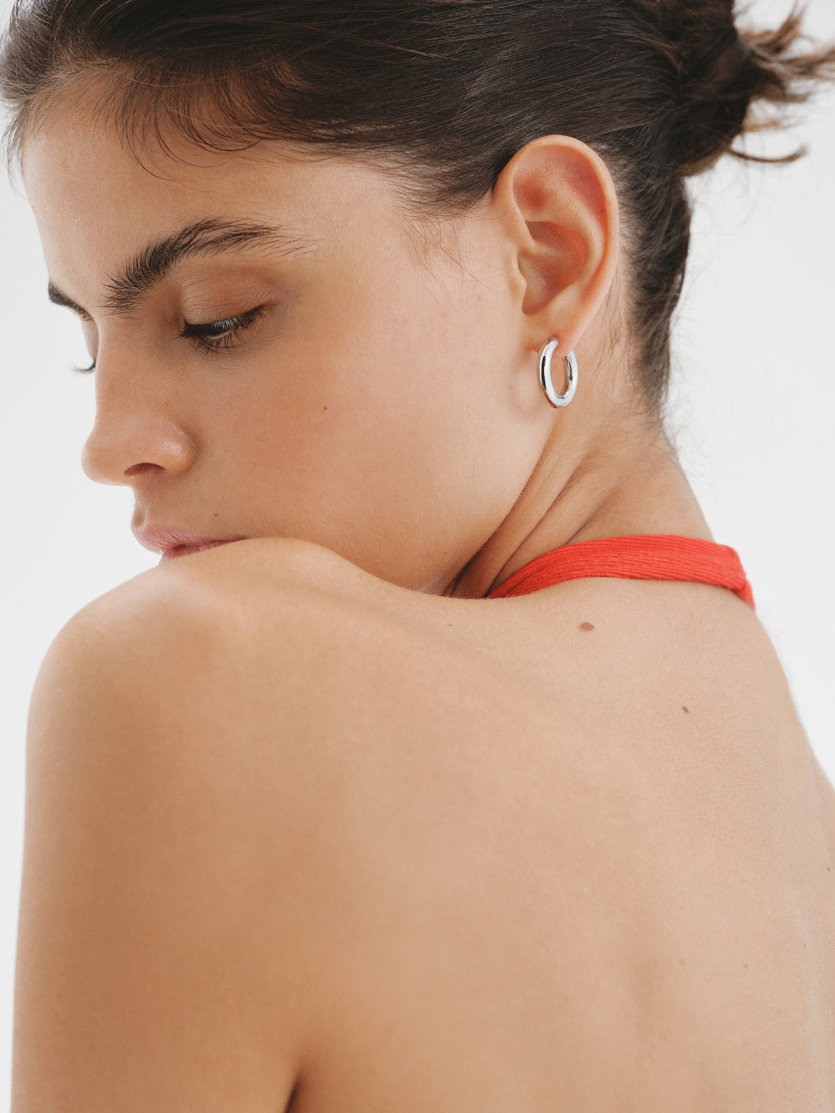 Medium-sized 925 silver hoop earrings