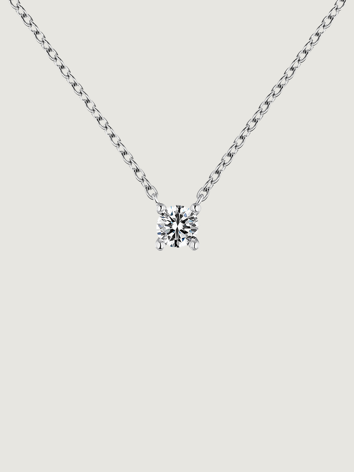 18K white gold solitaire pendant with a 0.15cts diamond.