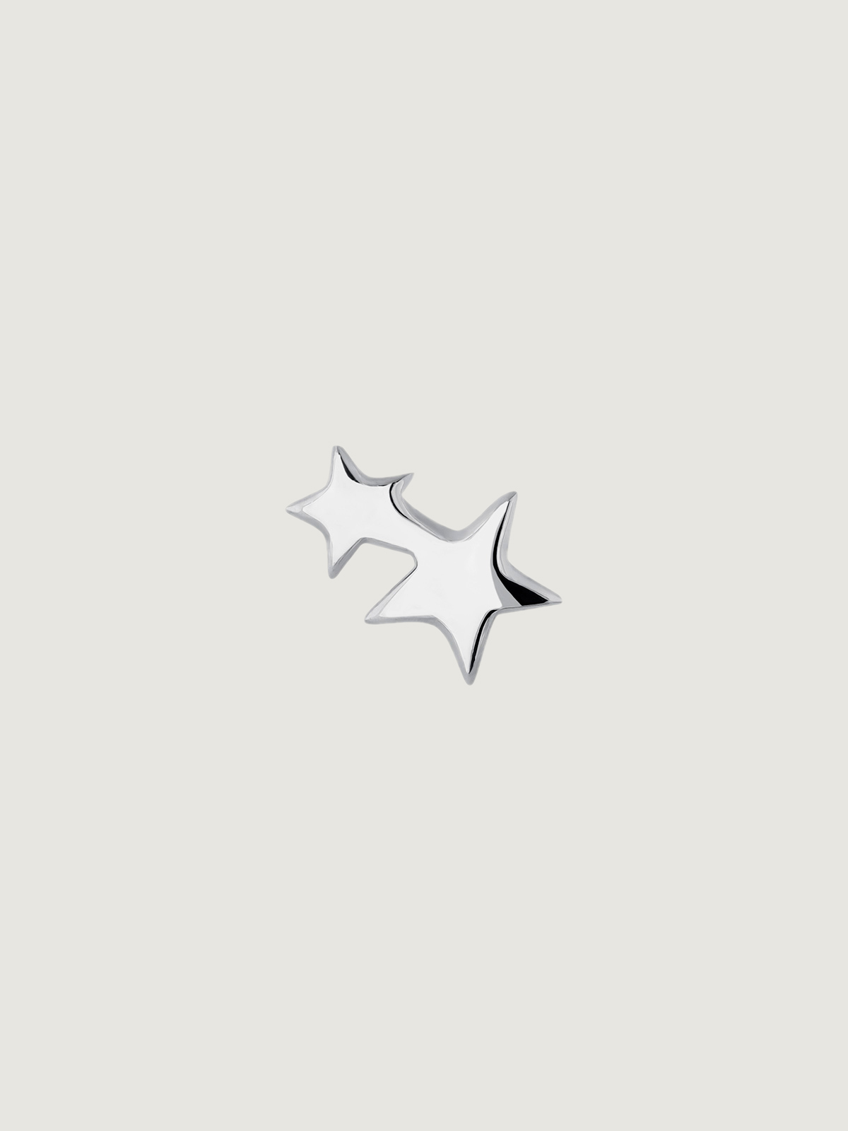 Pendiente individual pequeño de plata 925 con estrellas