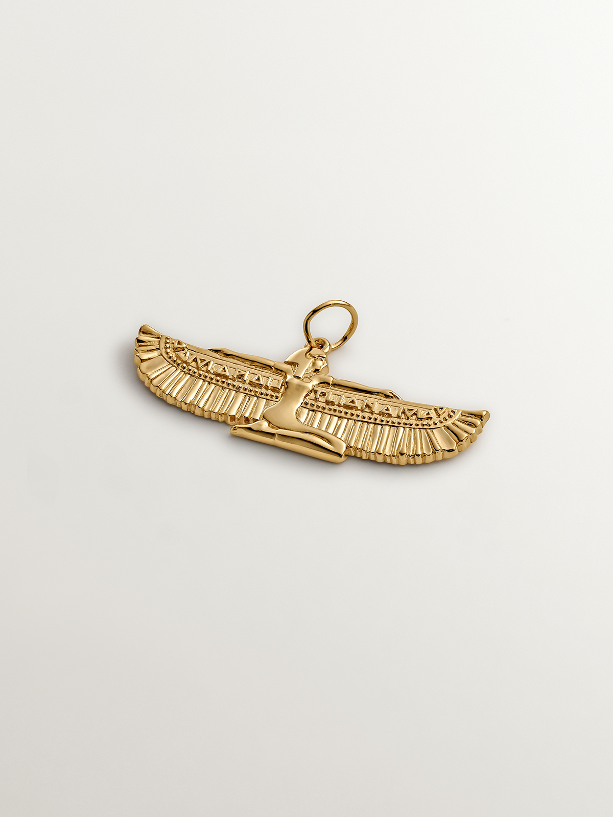 925 silver charm coated in 18K yellow gold with winged goddess