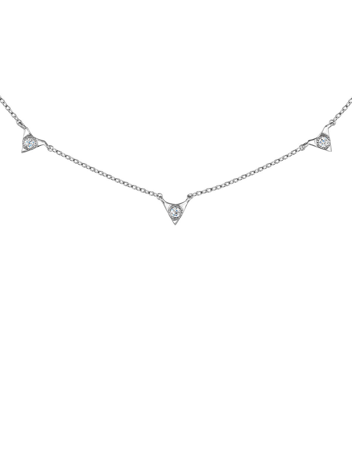 9K White Gold Necklace with Diamonds