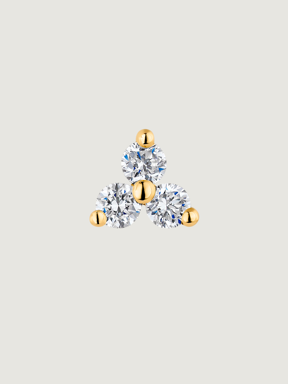 18K Yellow Gold Piercing with Diamond Clover
