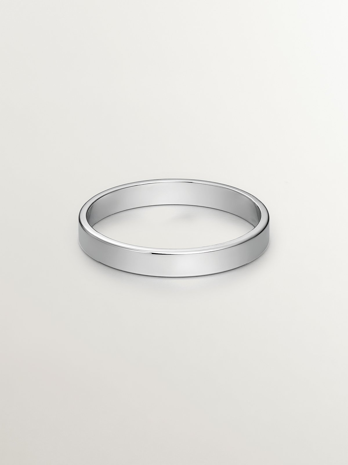 Alianza de oro blanco de 18k plana de 3mm