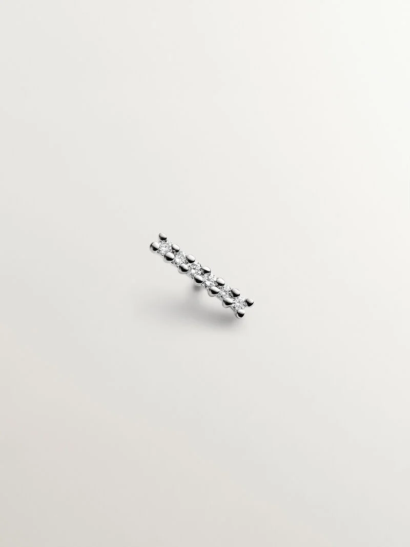 Piercing de oro blanco de 18k con trébol de diamantes