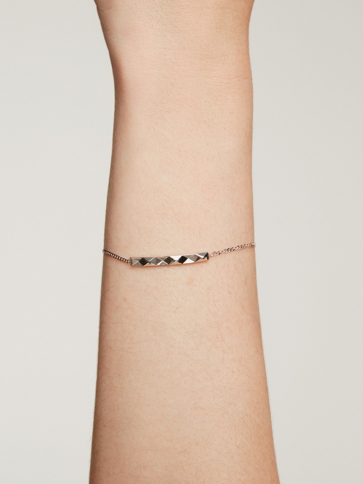Pulsera de plata 925 con textura geométrica