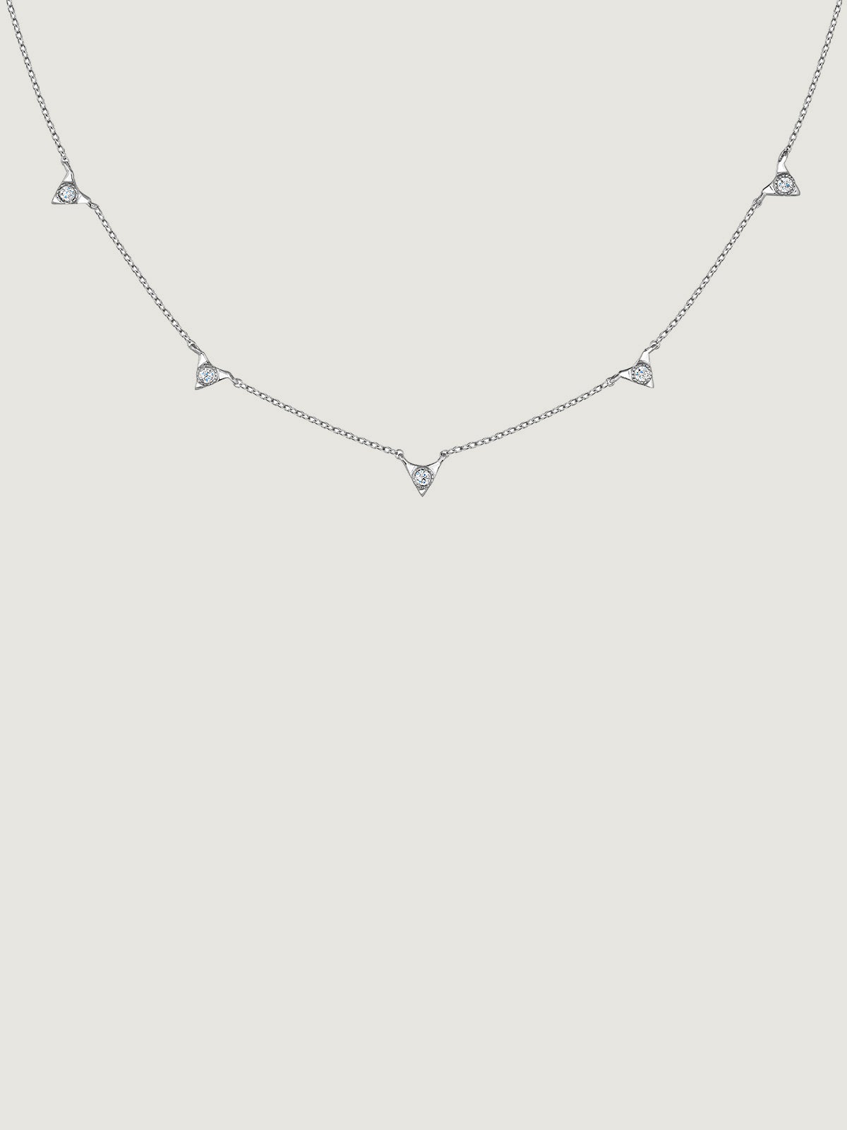 9K White Gold Necklace with Diamonds