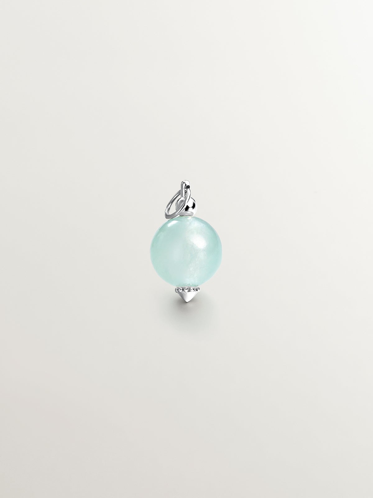 Blue Jade Charm with 925 silver ring