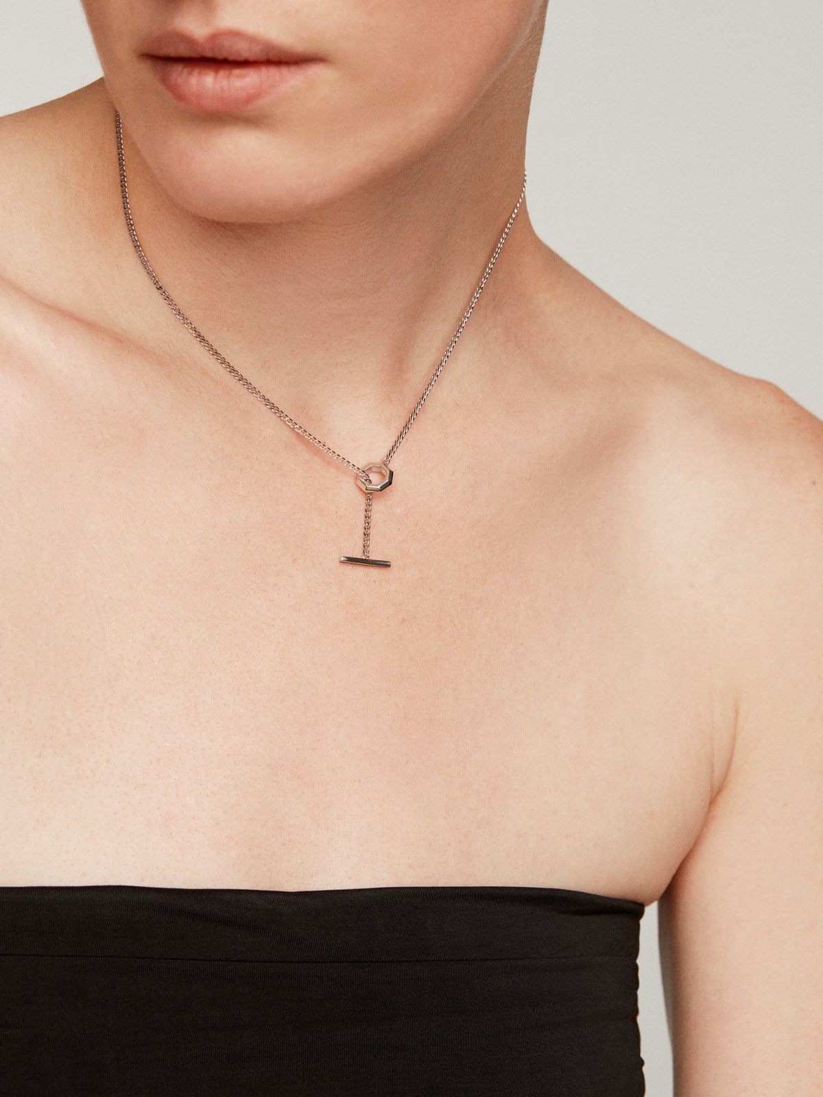 Chaîne en argent 925 avec finition géométrique