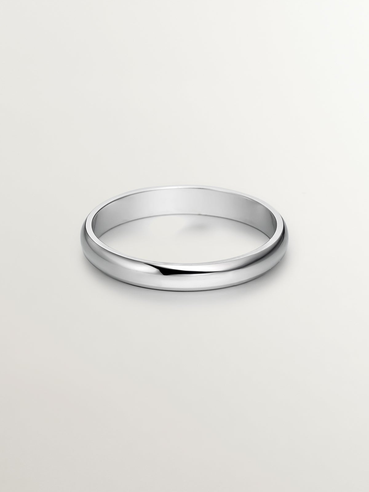 Alianza de oro blanco de 18k de media caña 3,15mm