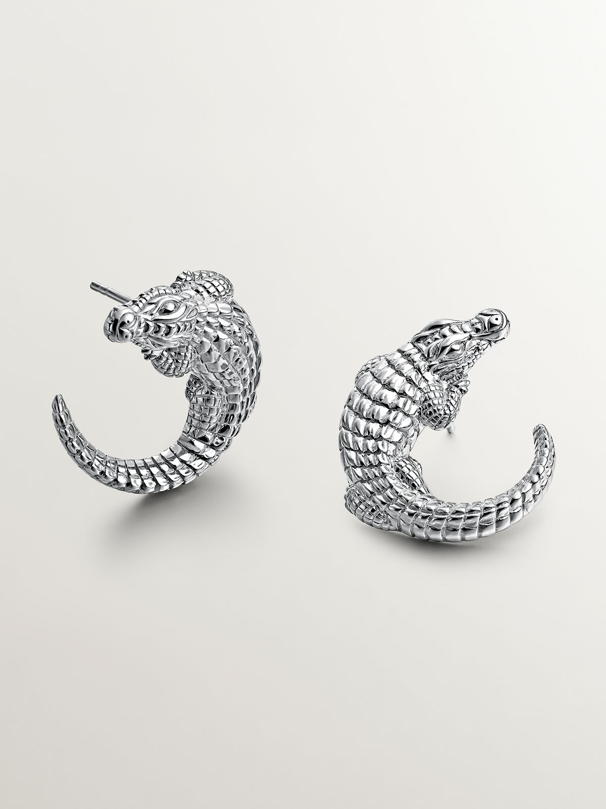 925 boucles d'oreilles en argent en forme de crocodile