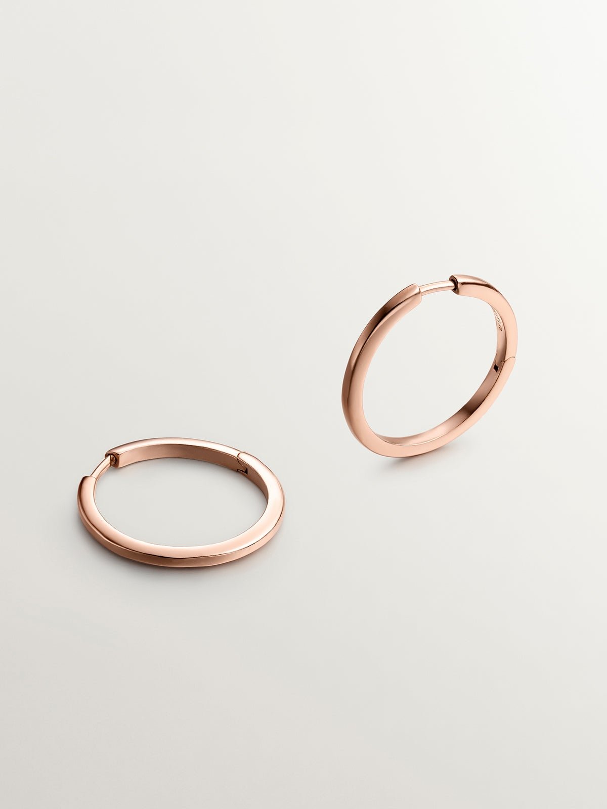 Pendientes de aro de plata 925 bañada en oro rosa de 18K 