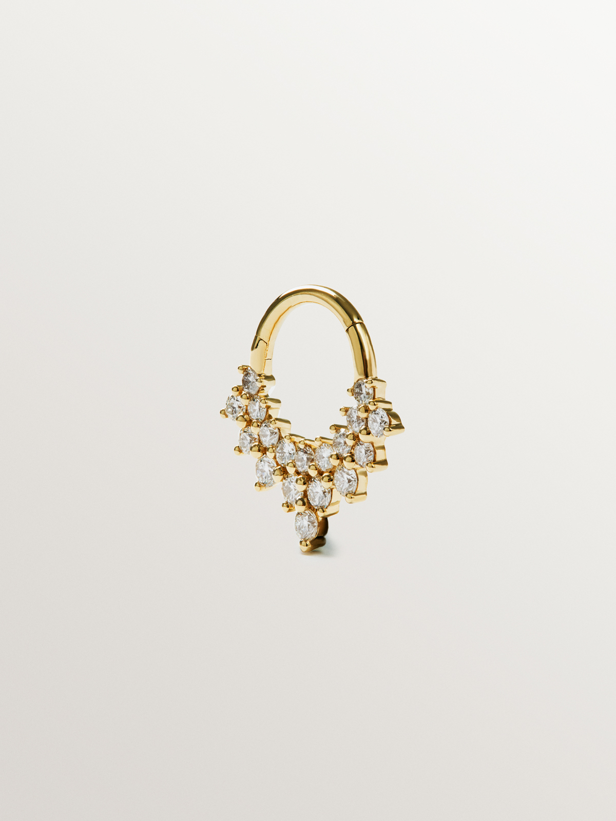 Piercing en or jaune 18 carats et diamant taille brillant