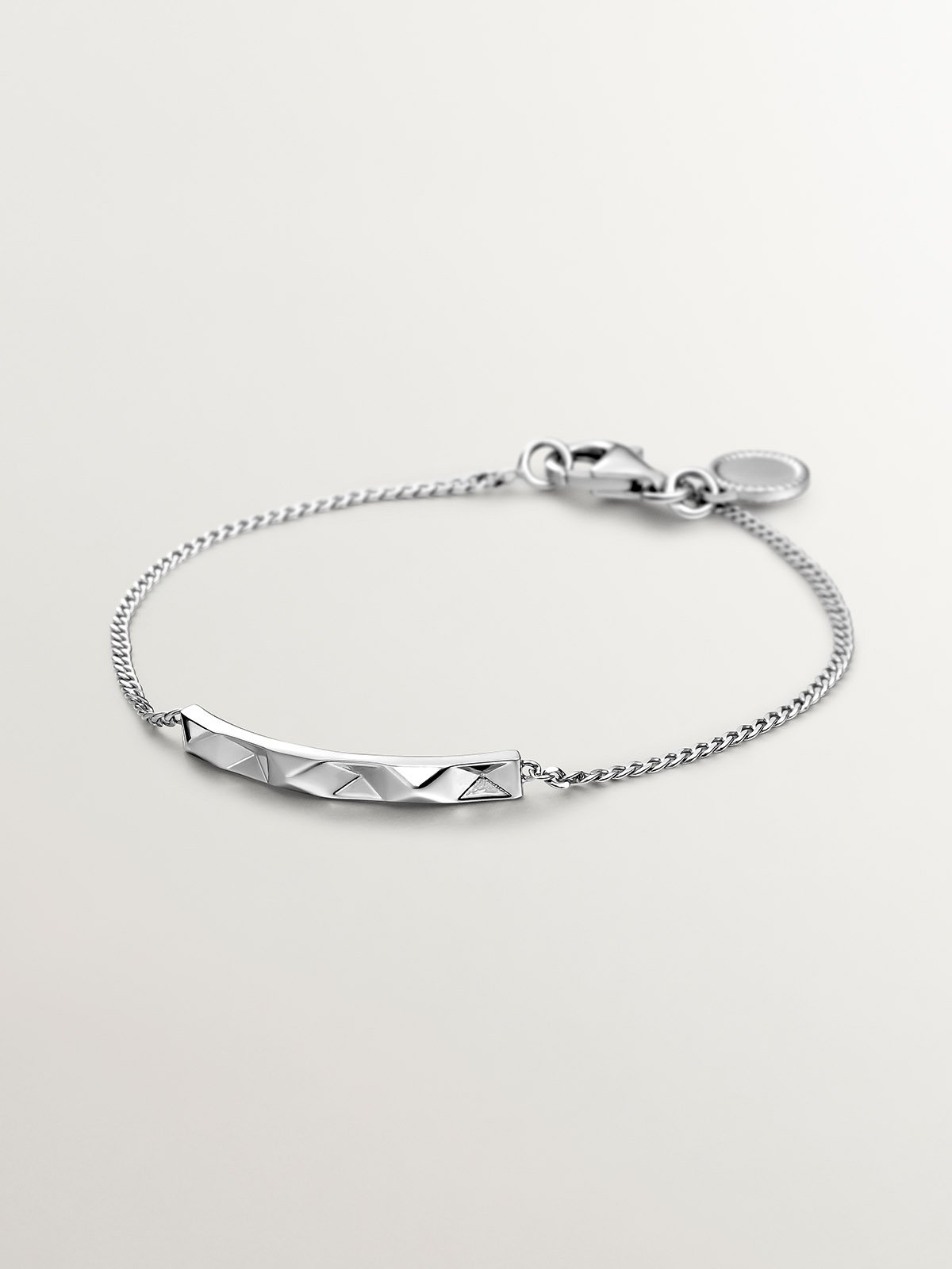 Pulsera de plata 925 con textura geométrica