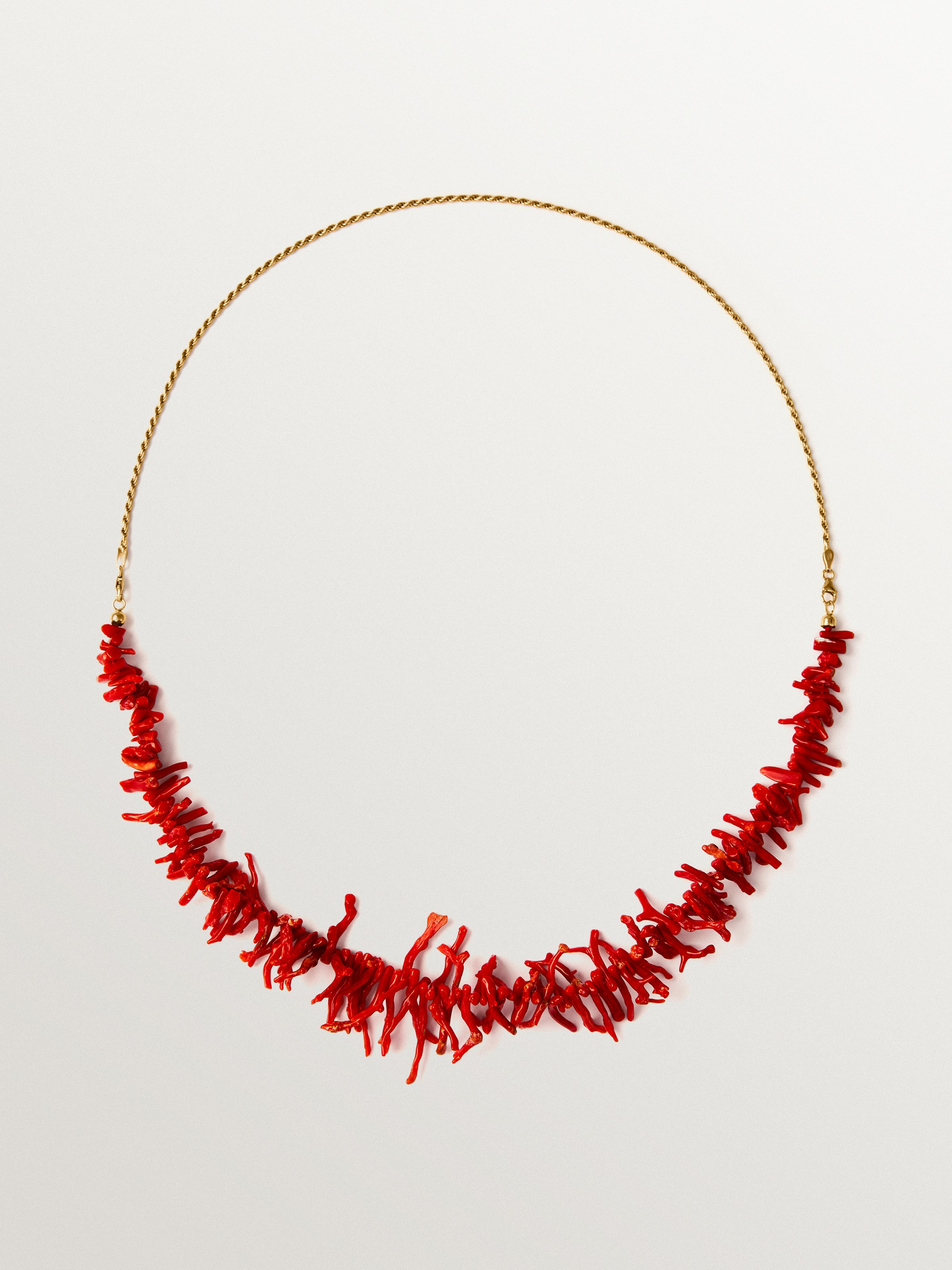 18K gold-plated 925 silver necklace with corals