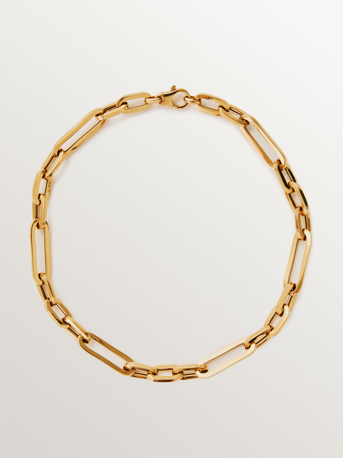 Chain necklace with links in 925 silver plated in 18K yellow gold