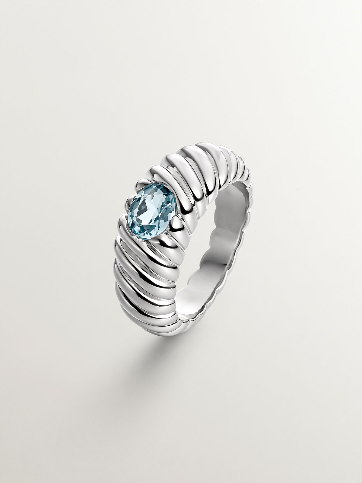 925 silver gallon ring with sky blue topaz